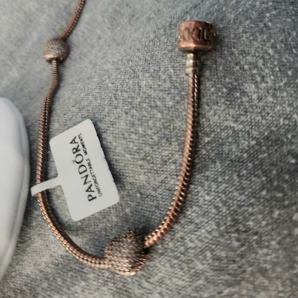 Pandora Rose Gold Tone Pave Charm Bracelet - Picture 2 of 5